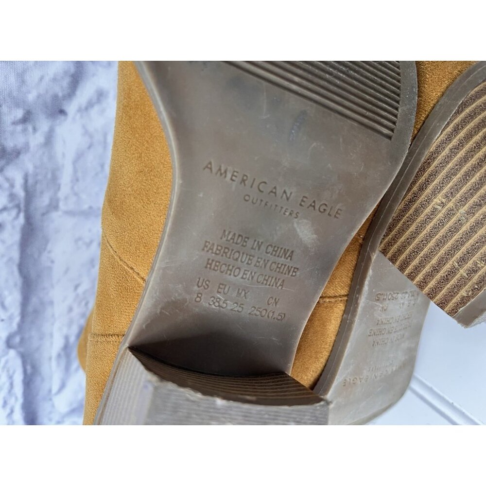 AEO Women's Camel Brown Faux Suede Pull On Booties US 8 - Picture 5 of 6